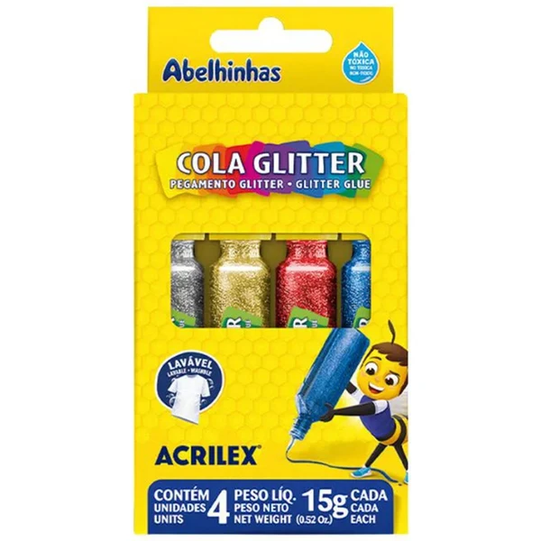 Cola glitter Acrilex 15 g 4 unidades