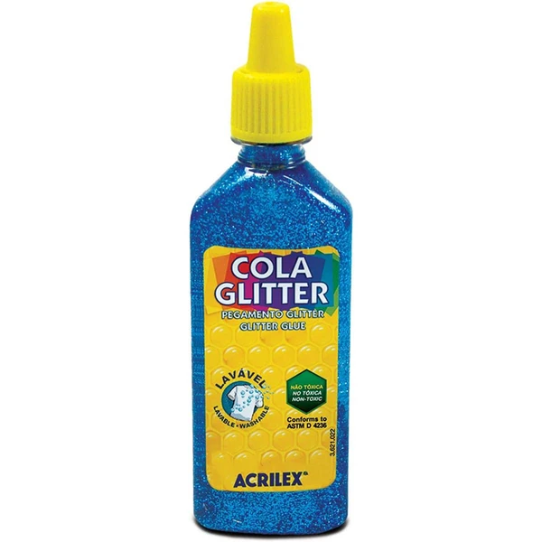 Cola glitter Acrilex 23 g - azul