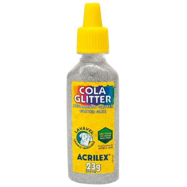 Cola glitter Acrilex 23 g - prata