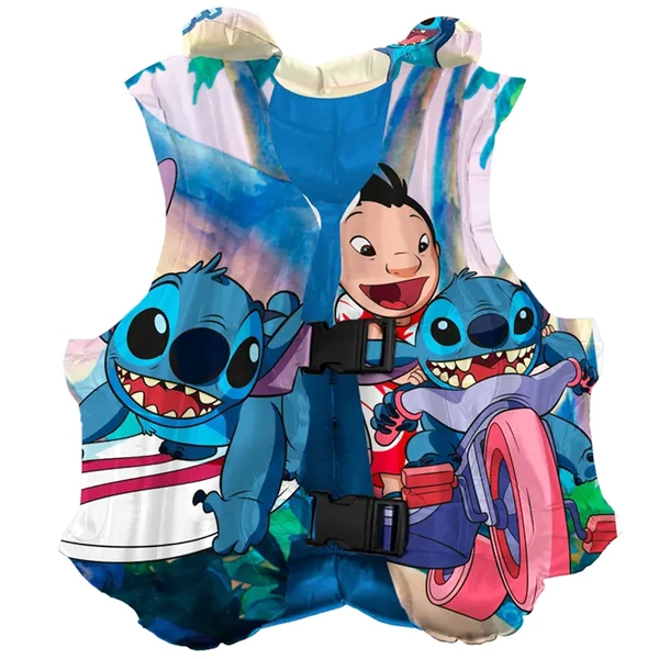 Colete infantil inflável com protetor para o pescoço Stitch Disney 30 kg 43x35
