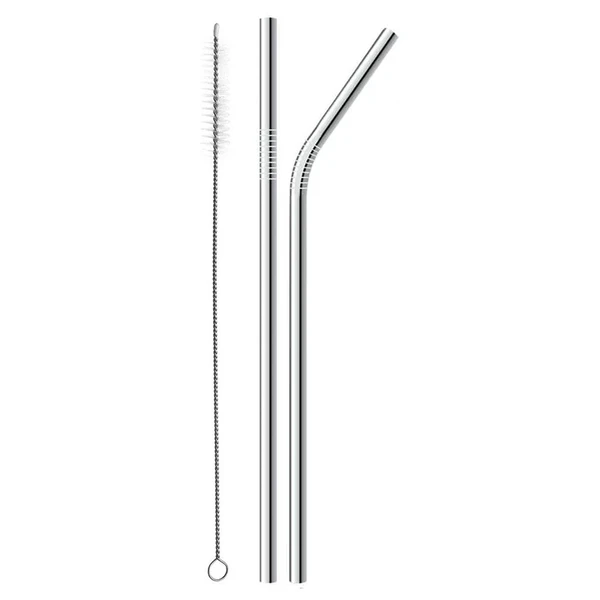 Conjunto 2 canudos de inox com escova para limpeza