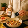 Conjunto 2 porta condimentos com tampa e bandeja de bambu para sal e pimenta Doha 90 ml