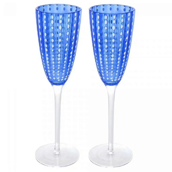 Conjunto 2 taças de vidro para champanhe Orquídea azul Lyor 200 ml