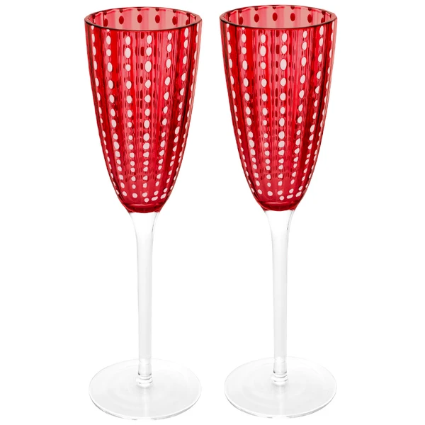 Conjunto 2 taças de vidro para champanhe Orquídea vermelha Lyor 200 ml