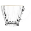 Conjunto 2 xícaras de cristal com pires para café com fio de ouro Radial Lyor 90 ml