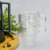 Conjunto 2 xícaras para café empilháveis com parede dupla Wolff 90 ml
