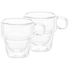 Conjunto 2 xícaras para café empilháveis com parede dupla Wolff 90 ml