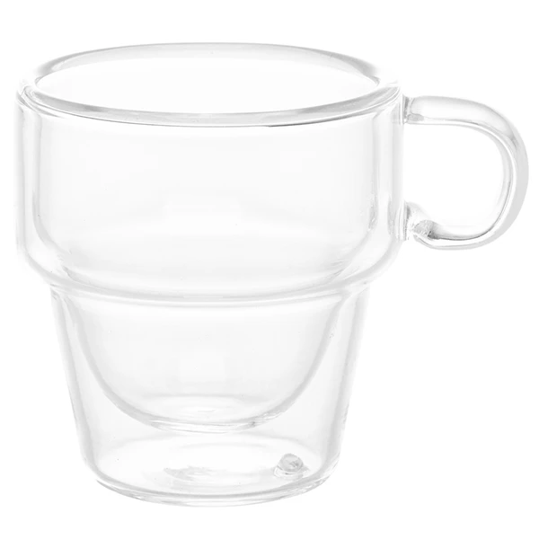 Conjunto 2 xícaras para café empilháveis com parede dupla Wolff 90 ml