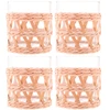 Conjunto 4 copos com detalhes em sisal para whisky Wolff 320 ml