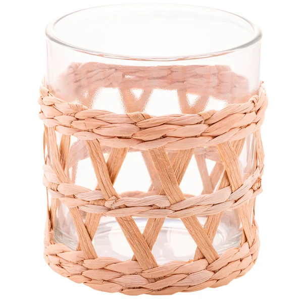 Conjunto 4 copos com detalhes em sisal para whisky Wolff 320 ml