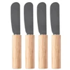 Conjunto 4 espátulas para manteiga com cabo de madeira 10 cm