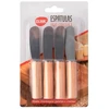 Conjunto 4 espátulas para manteiga com cabo de madeira 10 cm