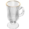 Conjunto 4 taças de vidro com fio de ouro para cappuccino Lines Wolff 240 ml