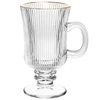 Conjunto 4 taças de vidro com fio de ouro para cappuccino Lines Wolff 240 ml