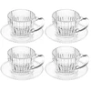 Conjunto 4 xícaras de cristal com pires para café Imperatriz Wolff 110 ml