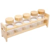 Conjunto 5 porta condimentos com suporte de bambu Wolff