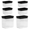 Conjunto 6 potes herméticos Lumini Black retangular Paramount