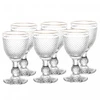 Conjunto 6 taças de vidro para água e suco com fio de ouro Bico de Jaca Wolff 300 ml