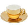 Conjunto 6 xícaras de porcelana para café com suporte Versa dourado Wolff 90 ml