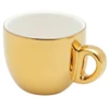 Conjunto 6 xícaras de porcelana para café com suporte Versa dourado Wolff 90 ml