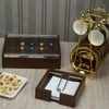 Conjunto 6 xícaras de porcelana para café com suporte Versa dourado Wolff 90 ml