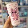 Copo com tampa hermética Stitch e Angel Disney Zona Criativa 500 ml