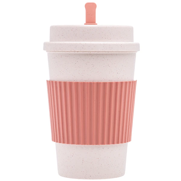 Copo para café de bambu ecológico com tampa e mexedor Lyor 450 ml