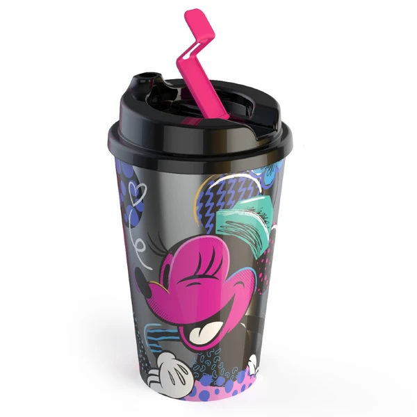 Copo para viagem metalizado Mickey e Minnie Disney 750 ml