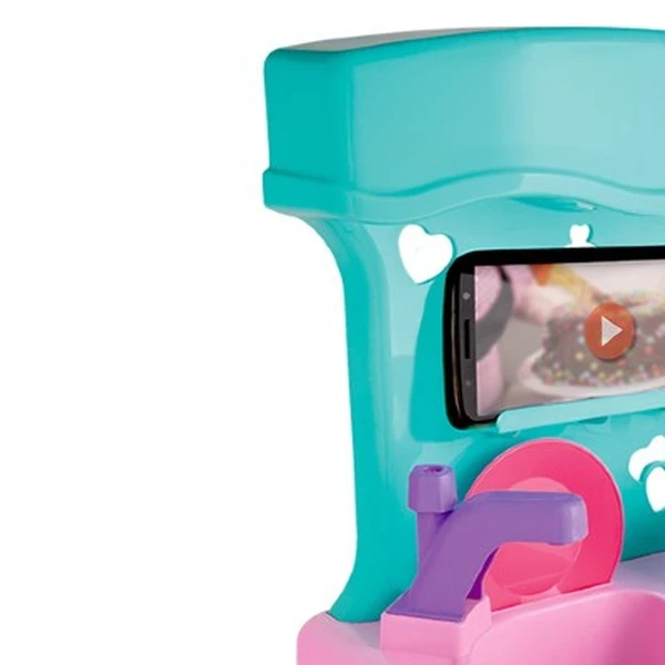 Cozinha infantil Sonho de Menina Sweet Fantasy com cooktop, forninho, utensílios e torneira