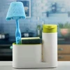 Dispenser para detergente com porta esponja de lavar louça