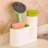 Dispenser para detergente com porta esponja de lavar louça