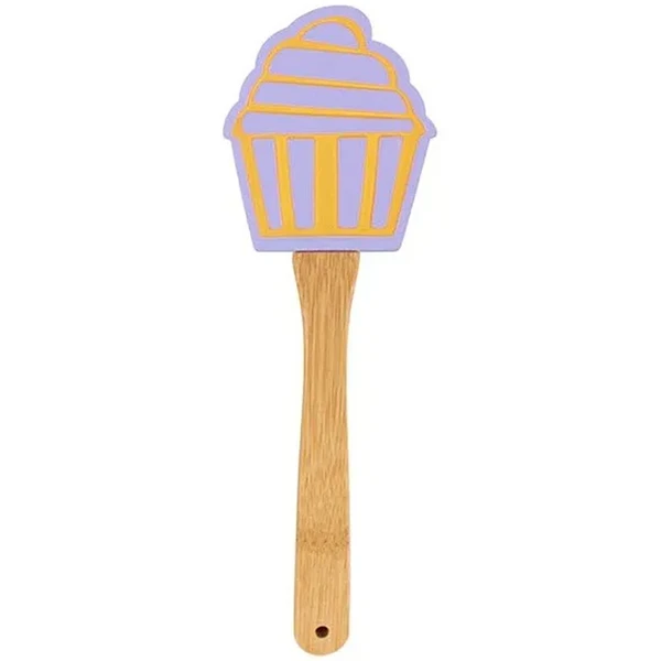 ESPÁTULA CUPCAKE DE SILICONE COM CABO EM BAMBU