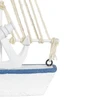 Enfeite decorativo de mesa ou pendente Barco branco com azul 17x11,5