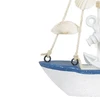 Enfeite decorativo de mesa ou pendente Barco branco com azul 17x11,5