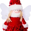 Enfeite natalino Menina Anjo com asas e gorro de Papai Noel 55 cm