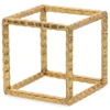 Escultura cubo dourado em metal Mart 14,5x14,5