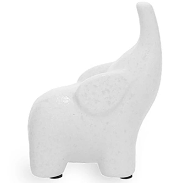 Escultura em cerâmica Elefante bege G Mart 15x18,5