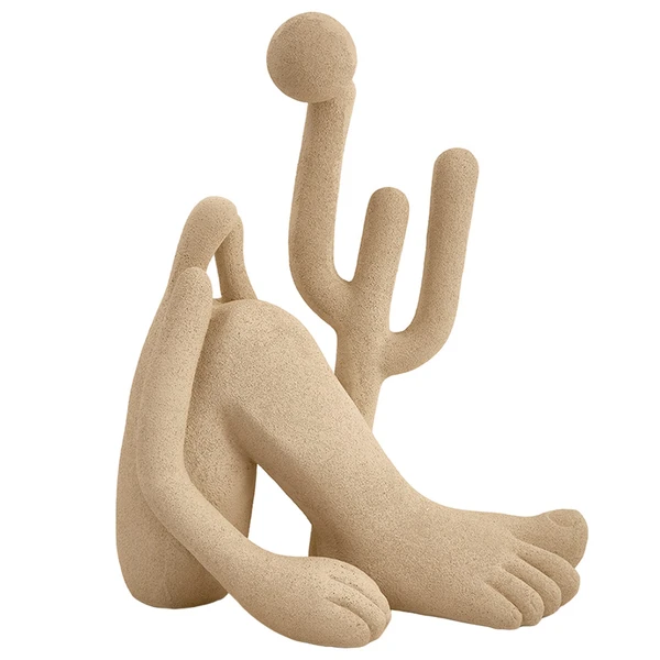 Escultura em poliresina Abaporu Tarsila do Amaral bege Mart 27x32
