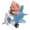 Escultura em poliresina Ursinho aventureiro no avião Teddy Charm Wolff 16x17x16