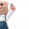 Escultura em poliresina Ursinho com avião Teddy Charm Wolff 13x7,5x22