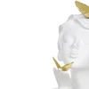 Escultura em poliresina branca Menina com borboletas douradas 31x17,5x15,5