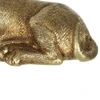 Escultura em poliresina dourada Cachorro Dachshund Salsicha deitado 11,2x15,3x8,4