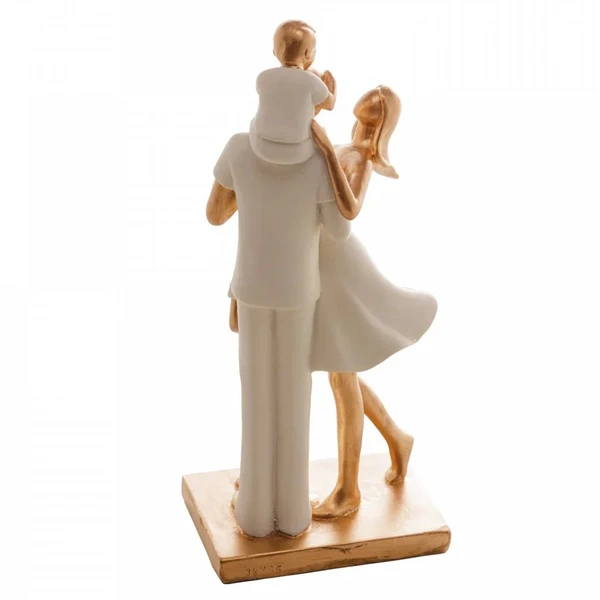 Escultura em resina Família com dois filhos Wolff 9x7x20