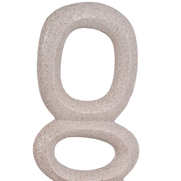 Escultura em resina padrão geométrico empilhado areia Grillo 15x7x40