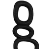 Escultura em resina padrão geométrico empilhado preto Grillo 15x7x40