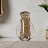 Escultura em vidro Santa Nossa Senhora transparente com dourado Wolff 10x6x15,5