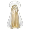 Escultura em vidro murano Santa Nossa Senhora transparente com dourado 24x12,8x8