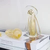 Escultura em vidro murano Santa Nossa Senhora transparente com dourado 24x12,8x8