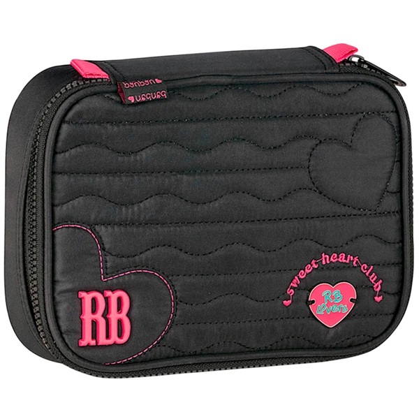Estojo escolar box para 36 lápis Heart Beats Rebecca Bonbon - preto