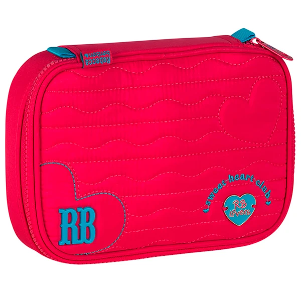 Estojo escolar box para 36 lápis Heart Beats Rebecca Bonbon - rosa